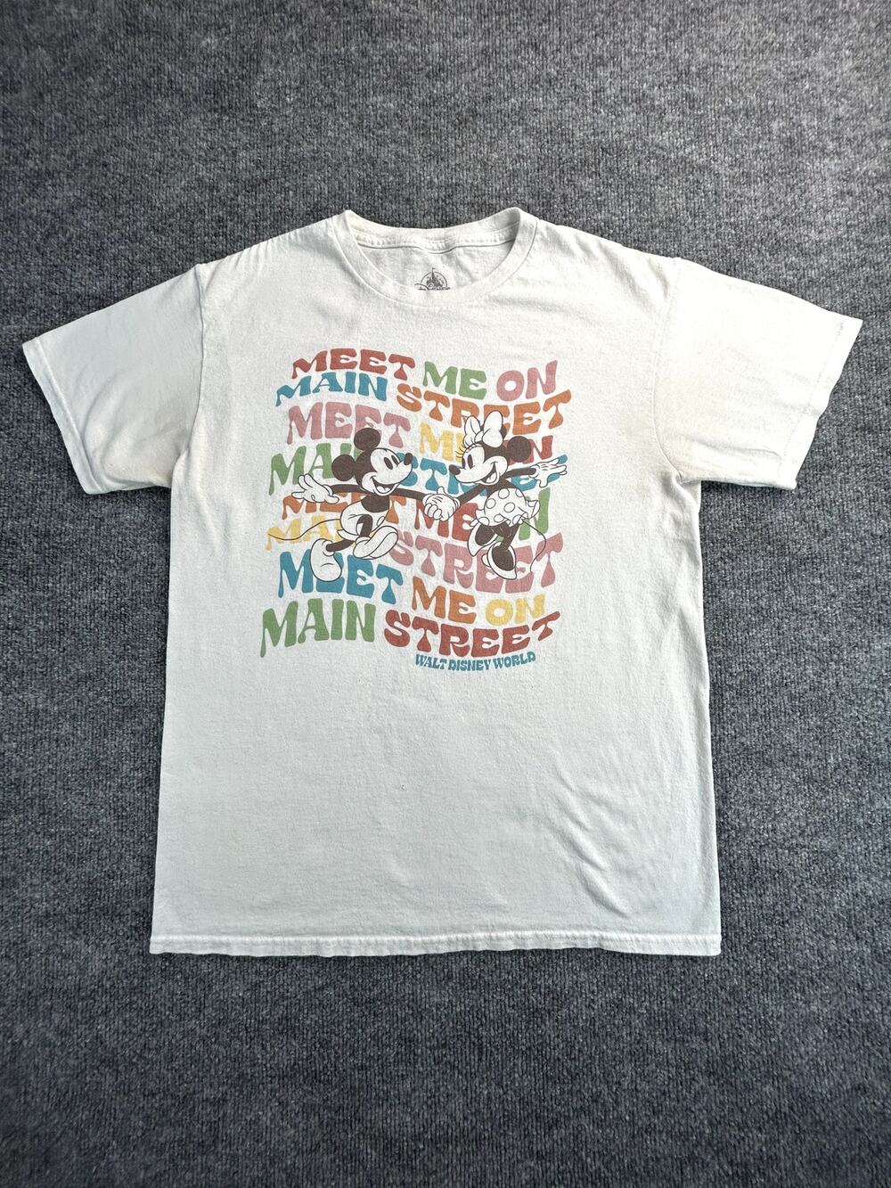 Disney Mickey & Minnie Meet Me On Main Street ShirtMedium Wht Walt Disney World